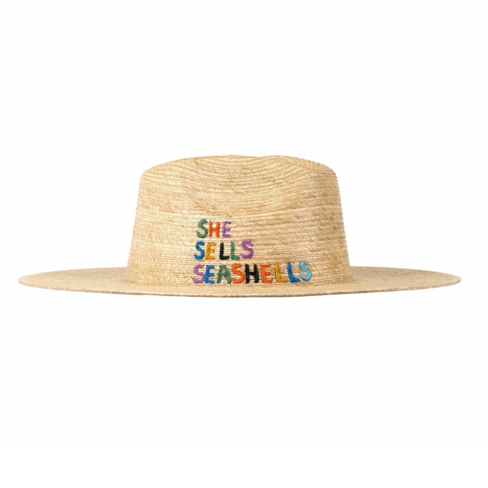 Sunshine Tienda - She Sells Seashells Palm Hat - NWT